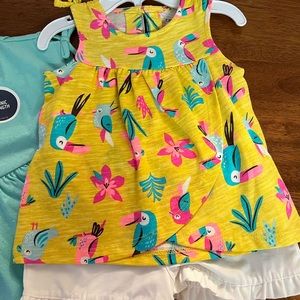 6M Tank and short outfit plus 6M green top! BNWT